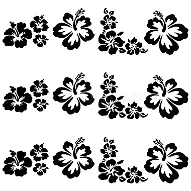 Black Flower Plastic Car Stickers