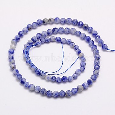 Perles de jaspe tache bleue naturelle(G-G545-17)-2