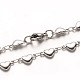 304 Stainless Steel Heart Link Bracelets(X-BJEW-M121-03P)-2