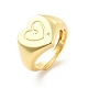 Регулируемое кольцо для женщин с латунным покрытием в виде сердца(RJEW-E064-02G)-1