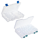 2 Sets 2 Style Removable Rectangle PP Plastic Fishing Tackle Boxes(CON-FH0001-45)-1
