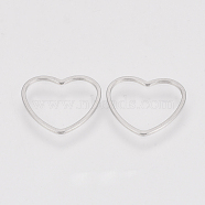 304 Stainless Steel Linking Ring, Heart, Stainless Steel Color, 18x19.5x1mm(X-STAS-S079-21A)