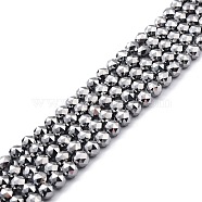 Natural Terahertz Stone Beads Strands, Faceted, Round, 6mm, Hole: 0.9mm, about 66pcs/strand, 15.67''(39.8~40cm)(G-D461-13B)