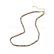 Natural HuBei Turquoise Cube Beaded Necklace for Women, 16.34 inch(41.5cm)(NJEW-JN04111-01)