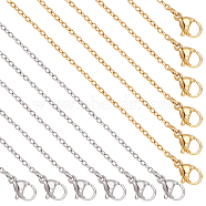 20Pcs 2 Style 304 Stainless Steel Cable Chains Necklaces Set for Men Women, Golden & Stainless Steel Color, 17.7~19.69 inch(45~50cm), 10Pcs/style(NJEW-NB0001-05)