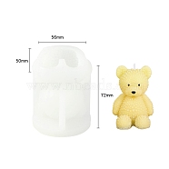 3D Bear DIY Candle Silicone Molds, Decoration Making, for Candle Making, White, 56x50x72mm(PW-WG04C4A-01)