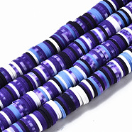 Handmade Polymer Clay Beads Strands, for DIY Jewelry Crafts Supplies, Heishi Beads, Disc/Flat Round, Dark Slate Blue, 4x0.5mm, Hole: 1.8mm, about 320~447pcs/strand, 15.75 inch~16.14 inch(40~41cm)(CLAY-N008-010-H48-A)