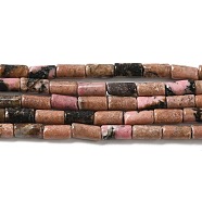 Natural Rhodonite Beads Strands, Column, 6x3mm, Hole: 0.8mm, about 59~60pcs/strand, 15.08~15.20''(38.3~38.6cm)(G-E612-B02)