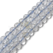 Natural Topaz Beads Strands, Faceted, Round, Grade A, Light Blue, 4mm, Hole: 0.3mm, about 97pcs/strand, 15.55 inch(39.5cm)(G-C080-A01-01)