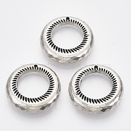 CCB Plastic Pendants, Ring, Antique Silver, 25.5x25.5x6mm, Hole: 1.4mm, about 330pcs/500g(CCB-S163-070AS)