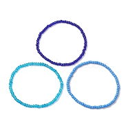 Glass Seed Beads Anklets, Blue, Inner Diameter: 3 inch(7.5cm)(AJEW-AN00599-01)