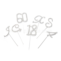 Alloy Hair Sticks, with Crystal Rhinestone, Mixed Shapes, Platinum, 100~113x36~54x3mm, Pin: 1.5mm(OHAR-XCP0001-05P)
