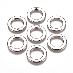 CCB Plastic Pendants, Ring, Platinum, 22x2mm, Hole: 1.4mm, 13.5mm Inner Diameter(CCB-E053-19P)