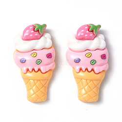 Opaque Resin Decoden Cabochons, Imitation Food, Ice Cream Pattern, 35x19x7.5mm(CRES-P023-07C)