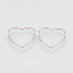 304 Stainless Steel Linking Ring, Heart, Stainless Steel Color, 18x19.5x1mm(X-STAS-S079-21A)