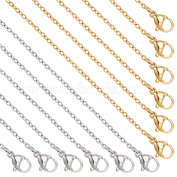 20Pcs 2 Style 304 Stainless Steel Cable Chains Necklaces Set for Men Women, Golden & Stainless Steel Color, 17.7~19.69 inch(45~50cm), 10Pcs/style(NJEW-NB0001-05)