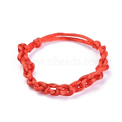 Adjustable Nylon Thread Braided Cord Bracelet, Red String Bracelets, Red, 2 inch~2-1/8 inch(5.05~5.3cm)(BJEW-JB04330-02)