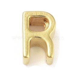 304 Stainless Steel Pendants, Real 24K Gold Plated, Letter R, 8x5x4mm, Hole: 1.6mm(STAS-S137-01G-R)