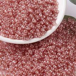 MIYUKI Round Rocailles Beads, Japanese Seed Beads, (RR3507) Transparent Peach Luster, 8/0, 3mm, Hole: 1mm, about 422~455pcs/bottle, 10g/bottle(SEED-JP0009-RR3507)
