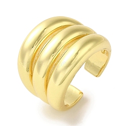 Rack Plating Brass Cuff Rings, Long-Lasting Plated, Lead Free & Cadmium Free, Real 18K Gold Plated, Adjustable(RJEW-H228-16G-02)