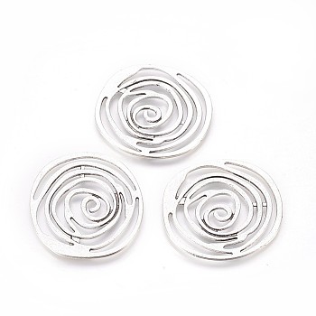 Tibetan Style Alloy Pendants, Lead Free & Cadmium Free, Flat Round, Antique Silver, 40x38x2mm, Hole: 3mm