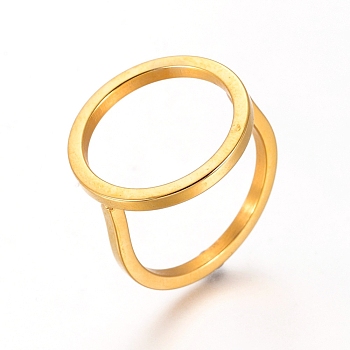 304 Stainless Steel Finger Rings, Ring, Golden, Size 8, 18mm