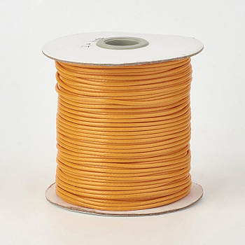 Eco-Friendly Korean Waxed Polyester Cord, Orange, 0.5mm, about 169.51~174.98 Yards(155~160m)/Roll