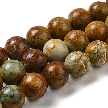 Natural Yellow Chrysocolla Beads Strands, Round, 12~12.5mm, Hole: 1.2mm, about 32pcs/strand, 15.35''(39cm)