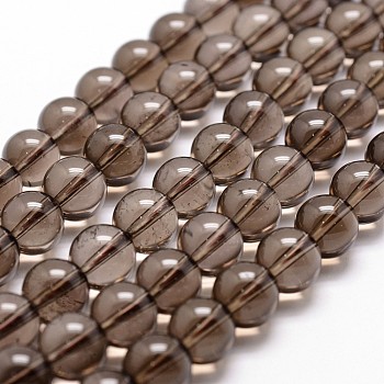 Natural Smoky Quartz Bead Strands, Round, 4mm, Hole: 1mm, about 96pcs/strand, 14.9 inch~15.1 inch