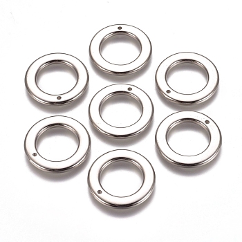 CCB Plastic Pendants, Ring, Platinum, 22x2mm, Hole: 1.4mm, 13.5mm Inner Diameter