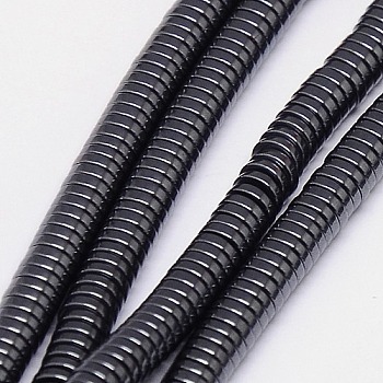 Non-magnetic Synthetic Hematite Beads Strands, Heishi Beads, Flat Round/Disc, Grade A, 2x1mm, Hole: 1mm, about 400pcs/strand, 16 inch