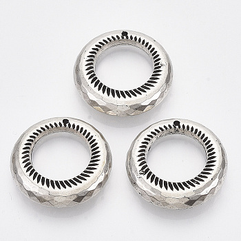 CCB Plastic Pendants, Ring, Antique Silver, 25.5x25.5x6mm, Hole: 1.4mm, about 330pcs/500g