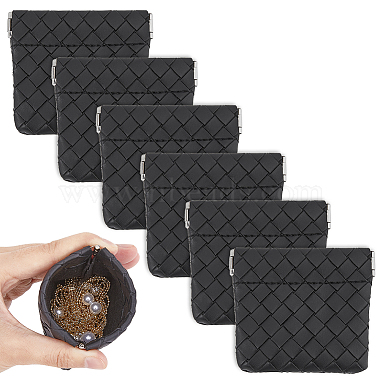 Black Rhombus Imitation Leather Wallets