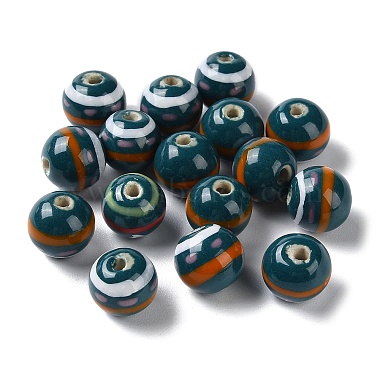 Teal Round Porcelain Beads