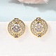 Brass Micro Pave Cubic Zirconia Stud Earrings(EJEW-G471-05G)-3