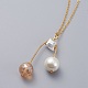 Pendant Necklaces and Ear Studs Jewelry Sets(SJEW-JS01064-02)-4