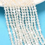 Natural Cultured Freshwater Pearl Beads Strands, Two Sides Polished, Grade 7A+, Navajo White, 5~5.5mm, Hole: 0.5mm, about 76pcs/strand, 13.78 inch(35cm)(PEAR-C004-15)