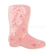 Opaque Acrylic Pendants, Boots, Pink, 45.5x36x2.5mm, Hole: 1.5mm(SACR-F008-01A)
