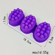 DIY Massage Bar Soap Silicone Molds, 3 Cavities, for Soap Making, Blue Violet, 185x85x39mm(SIMO-PW0001-002C)