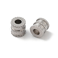 Non-Tarnish 303 Stainless Steel Beads, Column, Stainless Steel Color, 5.5x5.5mm, Hole: 2.5mm(STAS-Q302-04A-P)