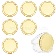6Pcs Blank Alloy Commemorative Coins, Lucky Coins, with Protection Case, Flat Round, Golden, 40x3mm(AJEW-BC0006-56G)