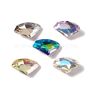 Glass Rhinestone Cabochons, Pointed Back & Back Plated, Triangle, Mixed Color, 9x14x4mm(RGLA-J022-B-M01)