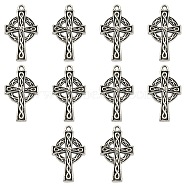 10Pcs Irish Tibetan Style Alloy Pendants, Cross, Antique Silver, 29.5x17x2.5mm, Hole: 1.6mm(PALLOY-YW0001-30)
