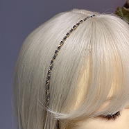 Alloy Rhinestone Hair Bands, Hair Accessories for Woman Girls, Emerald, 150x130mm(PW-WGAD6DB-01)