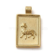 304 Stainless Steel Pendants, Rectangle with Constellations, Real 14K Gold Plated, Taurus, 25x14x2mm, Hole: 2mm(STAS-L022-306G-01)