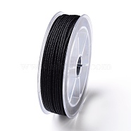 Braided Nylon Threads, Mambo Thread, for Jewelry Making, Black, 1.5mm, about 19.68 yards(18m)/roll(NWIR-F010-02)