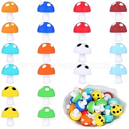20Pcs 10 Colors Mushroom Silicone Focal Beads, Chewing Toy Accessoies for Teethers, DIY Nursing Necklaces Making, Mixed Color, 18mm, Hole: 2mm, 2pcs/color(JX900A)