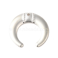 Brass Pendants, Horn, 925 Sterling Silver Plated, 18x19x1mm, Hole: 1.4mm(KK-P259-13S)