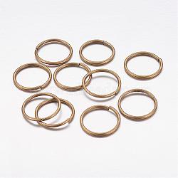 Iron Jump Rings, Open Jump Rings, Cadmium Free & Nickel Free & Lead Free, Antique Bronze, 14x1.5mm, Inner Diameter: 11mm, about1800pcs/1000g(JRAB14mm-NF)