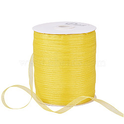Organza Ribbon, Galloon, Yellow, 1/4 inch(6mm), 500yards/Roll(457.2m/Roll)(ORIB-BC0001-02C)